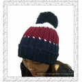 Custom Made Knitted Beanie Hat with Stripes (1-3539)